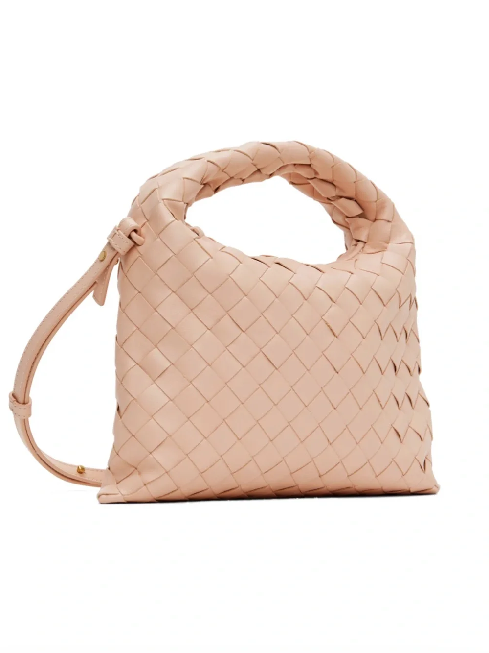 Bottega Veneta Mini Hop Intrecciato Leather Shoulder Bag Pink Crossbody NWT